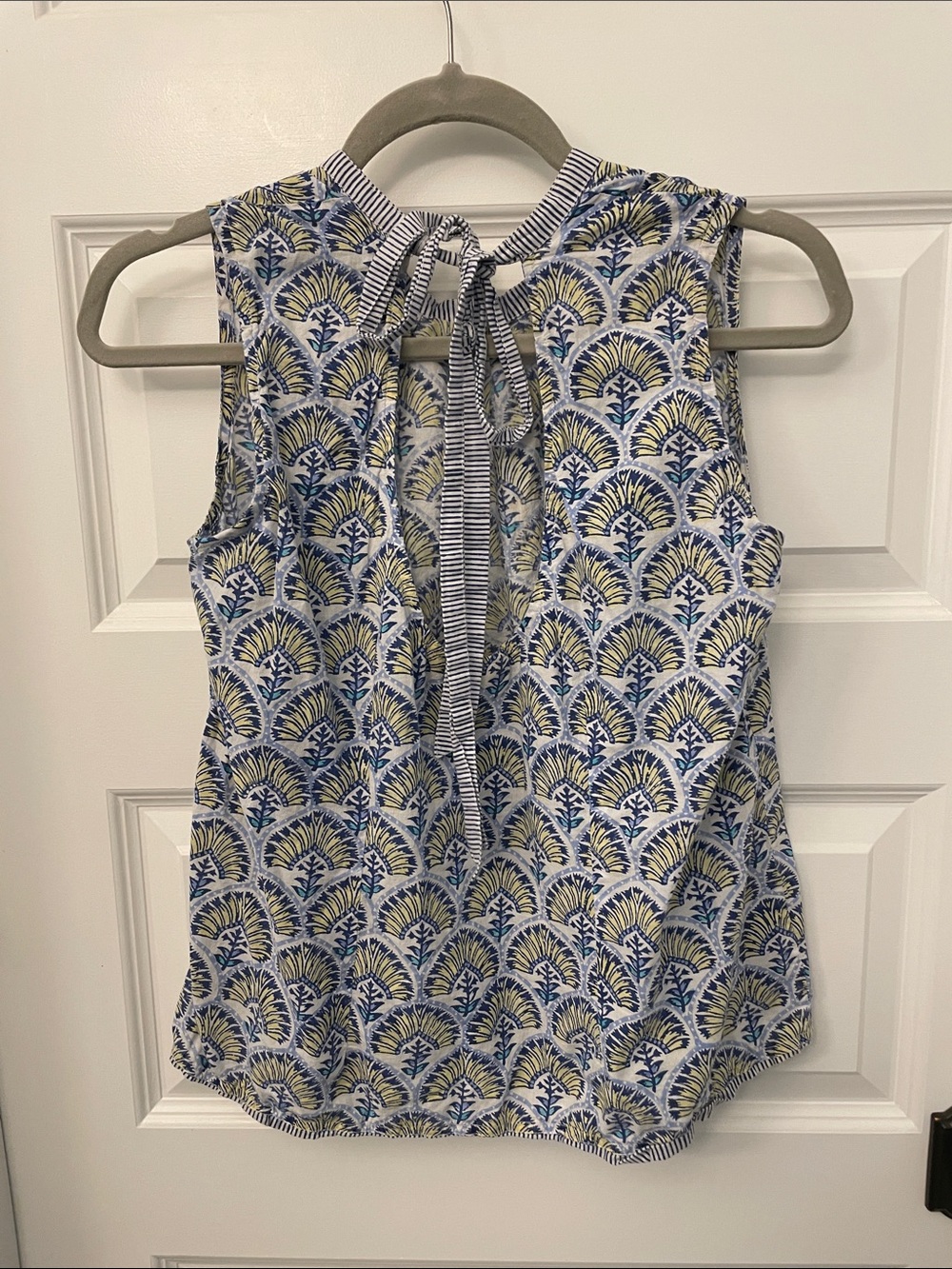 Roller Rabbit Blue and Yellow Printed Sleeveless Tank - Picture 2 of 3